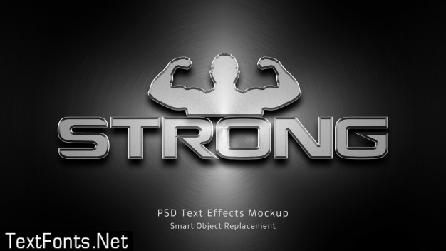 Strong 3d text effects mockup