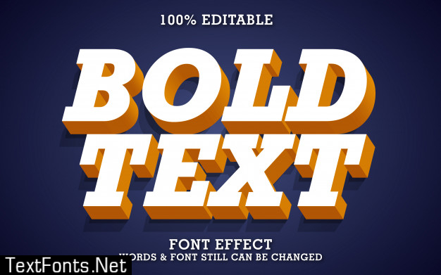 Strong bold 3d text effect