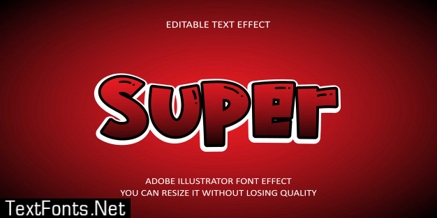 Super editable text effect font