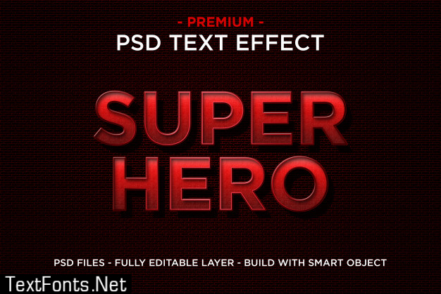 Super hero in 3d red text template