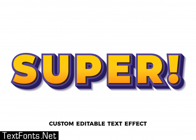 Super orange text effect. editable font style