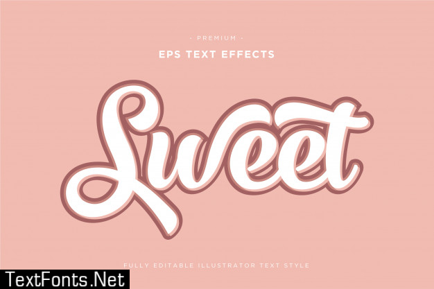 Sweet 3d text effect