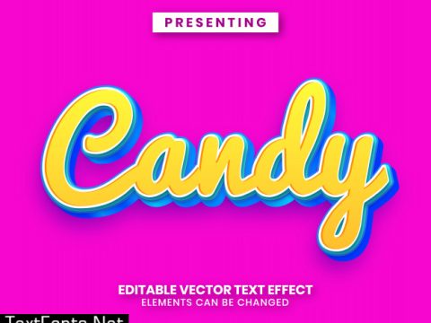 Sweet candy style editable text effect