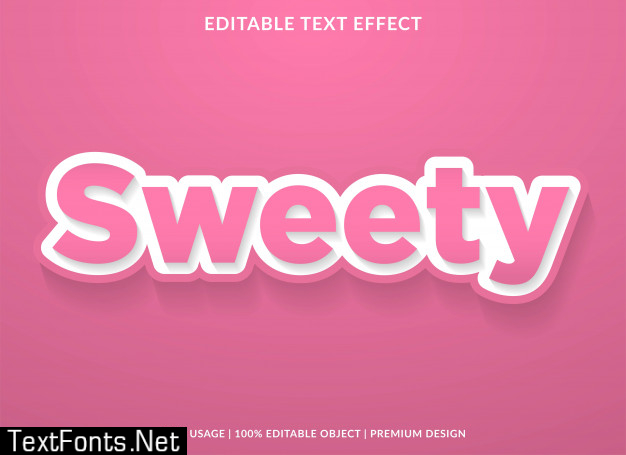 Sweety text effect with bold style