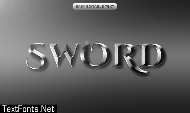 Sword 3d text style effect