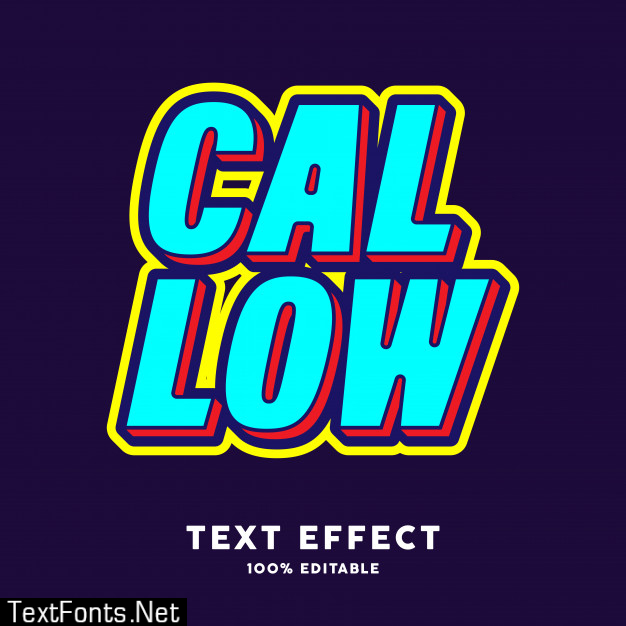 Teal red yellow text effect