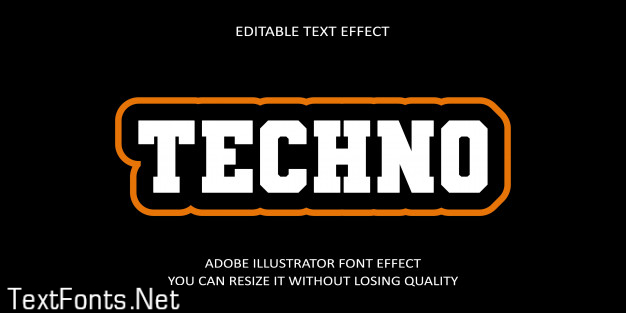 Techno text font effect