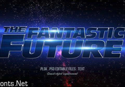 The fantastic future 3d text style effect mockup