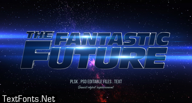 The fantastic future 3d text style effect mockup