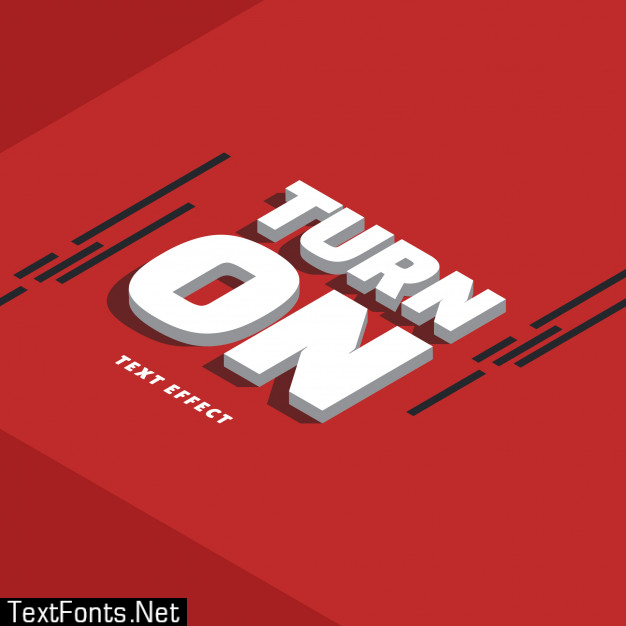 Turn on isometric text effect vector