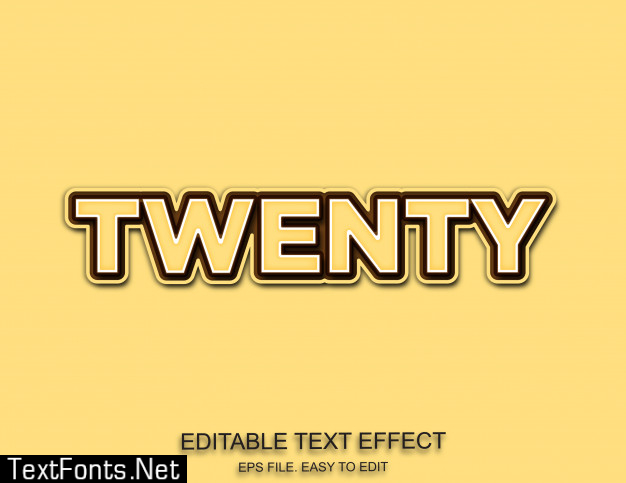 Twenty number text effect style