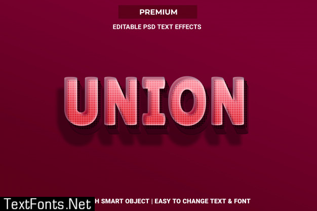 Union - 3d text style font effect psd