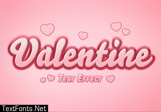 Valentine day text effect mockup