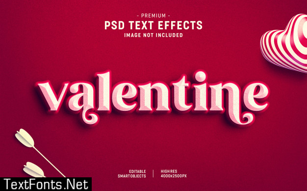 Valentine's day text effect template