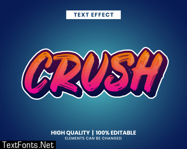 Vibrant color brush stroke editable text effect