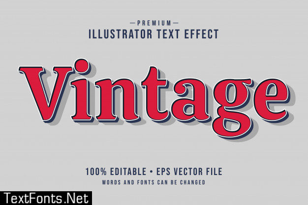 Vintage editable 3d text effect or graphic style with deep red