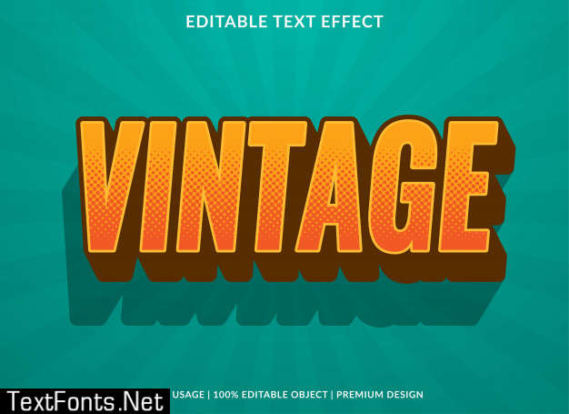 Vintage text effect with retro style