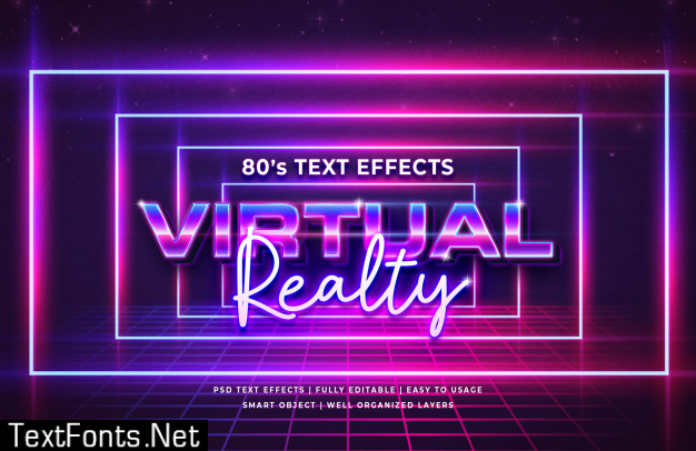 Virtual realty festival 80's retro text effect