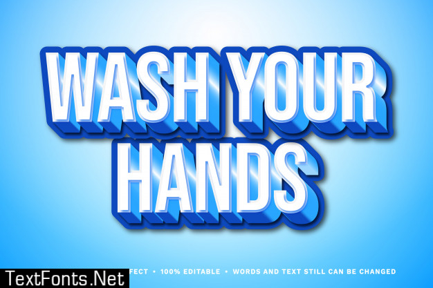 Wash your hands 3d text effect - editable text style