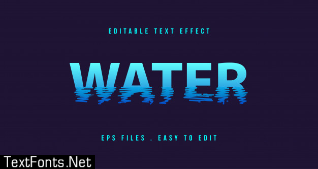 Water text effect, editable text