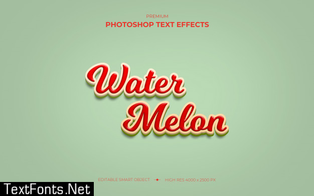 Watermelon text effect mockup