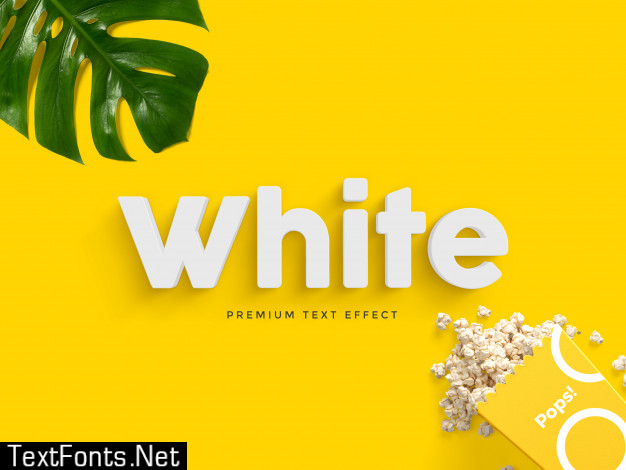 Download White 3d Text Effect Mockup