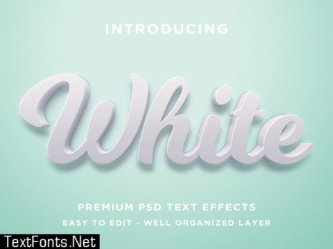 White, 3d text effect premium psd