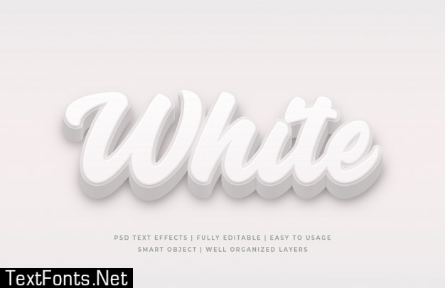 White 3d text style effect