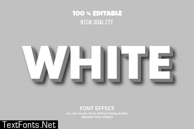 White 3d text style,