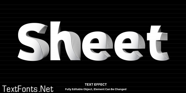 White sheet text effect