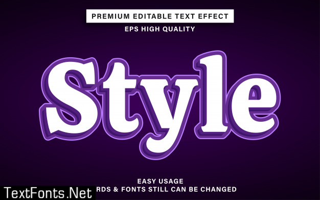 White style text effect