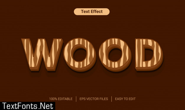 Wood detail text effect eps vector files