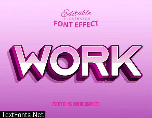 Work text, editable text effect