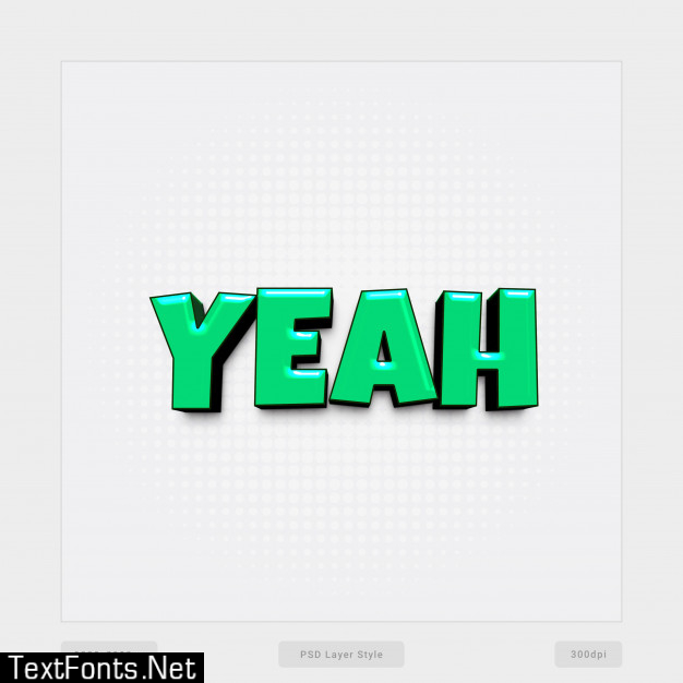 Yeah 3d text style effect