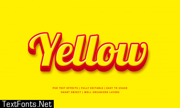 Yellow 3d text style effect