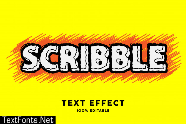 Yellow black scribble text style effect