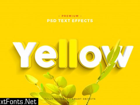 Yellow text effect mockup