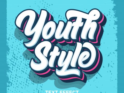 Youth style retro text effect