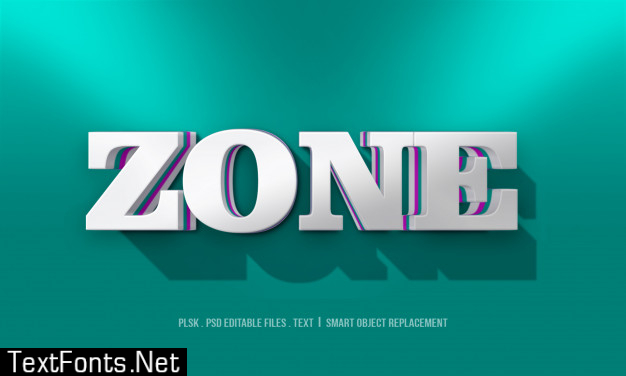 Download Zone 3d Text Style Mockup