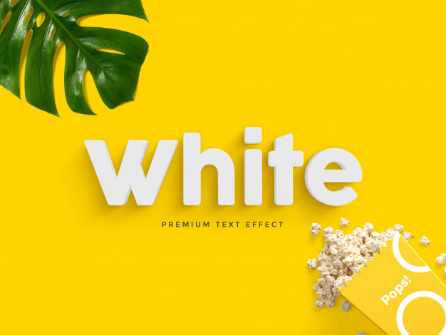 Download White 3d Text Effect Mockup