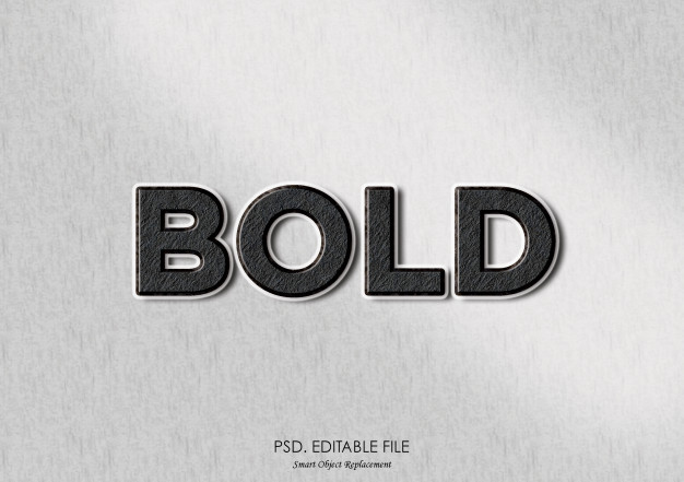 Bold 3d Text Effect Texture Mockup