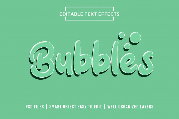 Bubbles, 3d Text Effects Premium Psd