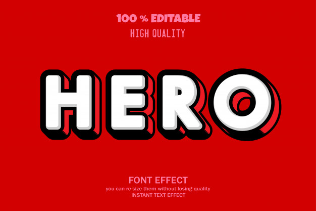 Hero text, font effect