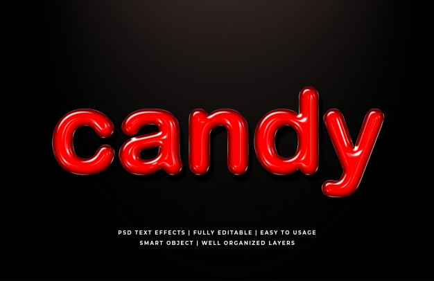 Red Candy 3d Text Style Effect Mockup