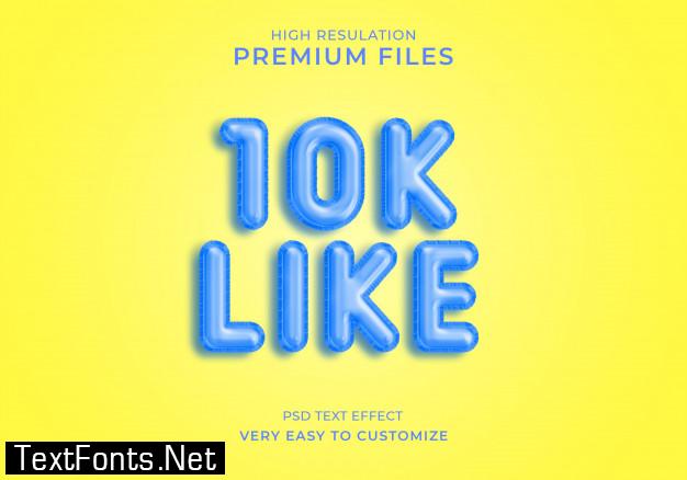 10k like 3d text style mockup