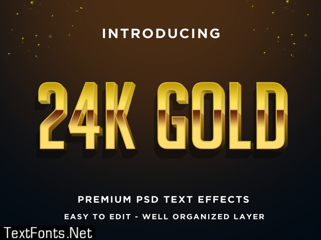 24k gold 3d text style effect premium psd