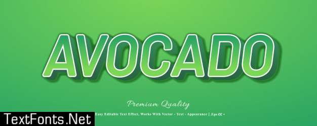 3d avocado font effect