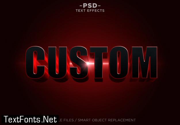 3d black red effects editable text