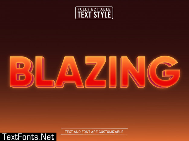 3d blazing in fire modern text effect