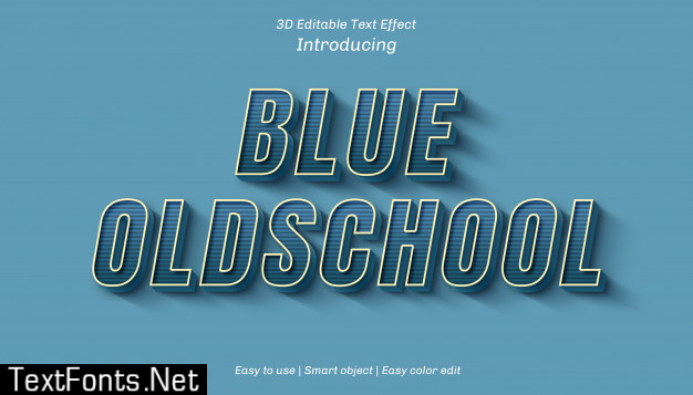 3d blue oldschool editable text effect